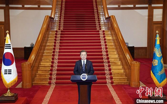 资料图片：韩国总统文在寅。 青瓦台供图